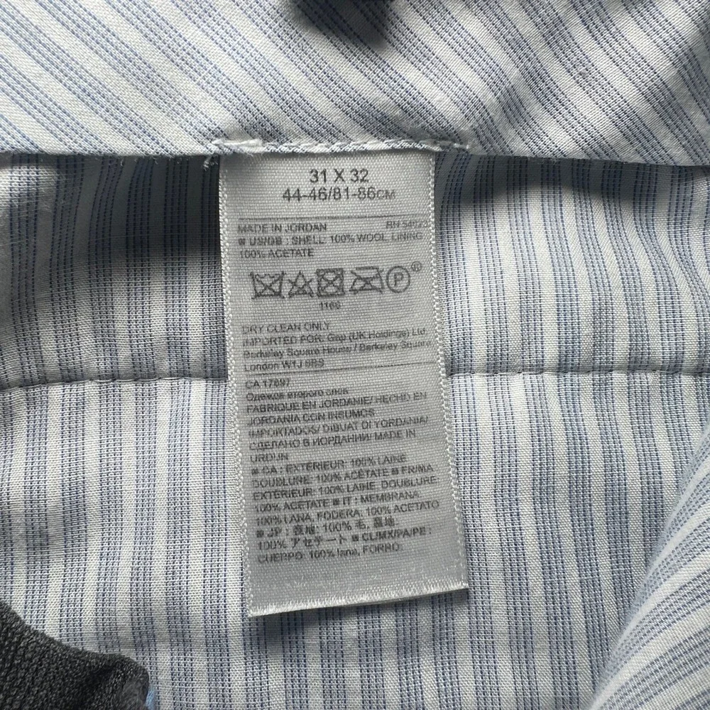 Banana Republic Slim Fit Charcoal Gray 100% Wool Dress Pants 31x32 175360-00